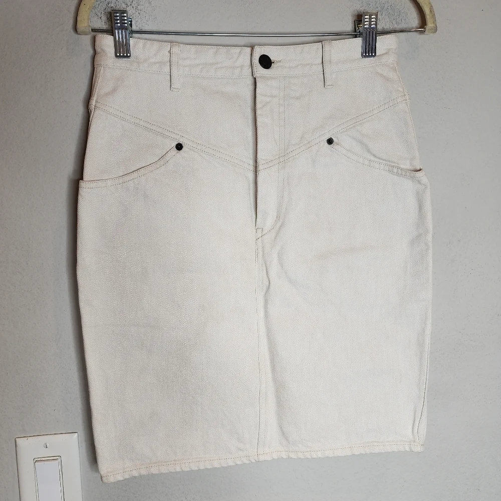 Isabel Marant Off White Denim Skirt Size 38 (Size 6) 100%‎ Cotton
